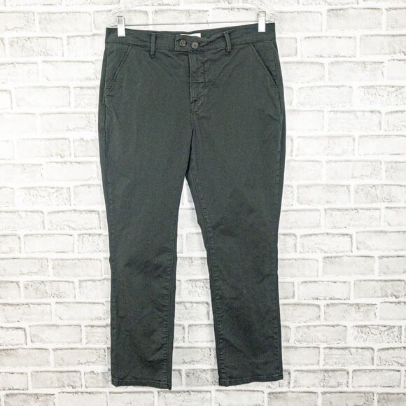 Frame Denim Size 28 Le Beau Chino Pants Washed Black/gray - Picture 1 of 8